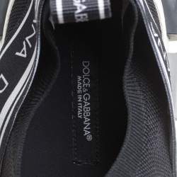 Pre Owned Dolce & Gabbana Black/White Mesh Sorrento Slip On Sneakers Size 38.5