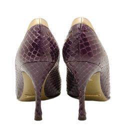 مملوكة مسبقًا Dolce & Gabbana Purple and Gold Embossed Peep Toe Pumps Size 35