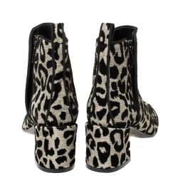 Dolce & Gabbana Black/Gold Lurex and Velvet Vally Ankle Boots Size 37