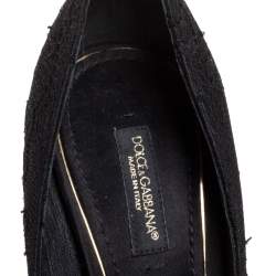 Dolce and Gabbana Black Lace Platform Pumps Size 36
