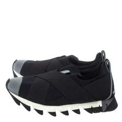 Pre Owned Dolce & Gabbana Blue Neoprene and Elastic Band Ibiza Sneakers Size 39