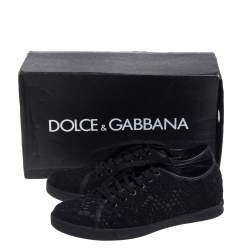 Pre Owned حذاء رياضى دولتشى أند غابانا منخفض من أعلى دانتيل أسود مقاس 36