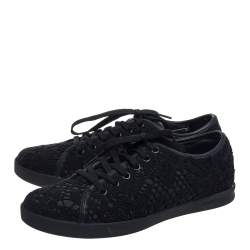 Pre Owned حذاء رياضى دولتشى أند غابانا منخفض من أعلى دانتيل أسود مقاس 36