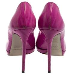 Pre Owned حذاء كعب عالي دولتشي أند غابانا جلد ثعبان البحر وردي مقدمة مفتوحة مقاس 39.5