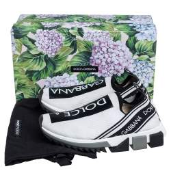 Pre Owned حذاء رياضى دولتشى أند غابانا سورينتو قماش تريكو أسود / أبيض مقاس 36.5