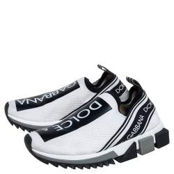 Pre Owned حذاء رياضى دولتشى أند غابانا سورينتو قماش تريكو أسود / أبيض مقاس 36.5