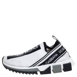 Pre Owned حذاء رياضى دولتشى أند غابانا سورين تو قماش تريكو أسود / أبيض مقاس 36.5