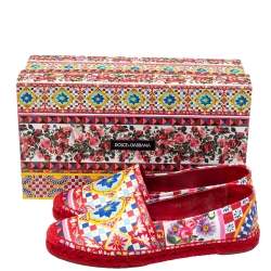 مملوكة مسبقًا Dolce & Gabbana Multicolor Printed Leather Espadrilles Size 39