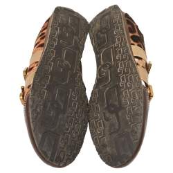 Pre Owned حذاء رياضي دولتشي أند غابانا جلد وشعر عجل بني سيور مقاس 41