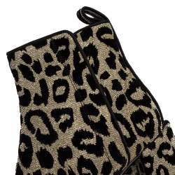 مملوكة مسبقًا Dolce & Gabbana Multicolor Leopard Print Lurex Fabric Ankle Boots Size 37.5
