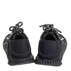 Pre Owned Dolce & Gabbana Black Lace And Nylon Ns1 Low Top Sneakers Size 36