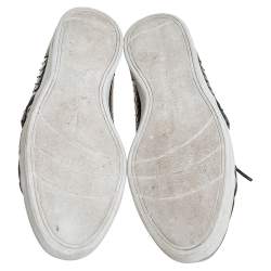 مملوكة مسبقًا Dolce & Gabbana Black Python And Leather Low Top Sneakers Size 38