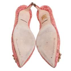 مملوكة مسبقًا Dolce & Gabbana Pink Lace Bellucci  Pumps Size 40