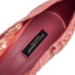 مملوكة مسبقًا Dolce & Gabbana Pink Lace Bellucci  Pumps Size 40