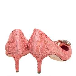 مملوكة مسبقًا Dolce & Gabbana Pink Lace Bellucci  Pumps Size 40