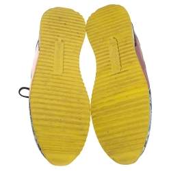 Pre Owned Dolce & Gabbana Multicolor Leather and Mesh Low Top Sneakers Size 38