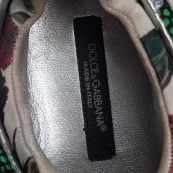 Pre Owned Dolce & Gabbana Multicolor Leather and Mesh Low Top Sneakers Size 38