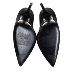 Pre Owned Dolce & Gabbana Black Satin Crytal Embellished Pumps Size 39