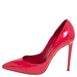 Pre Owned Dolce & Gabbana Red Patent Leather Pointed Toe Pumps Size 39