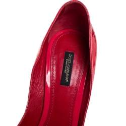 Pre Owned Dolce & Gabbana Red Patent Leather Pointed Toe Pumps Size 39