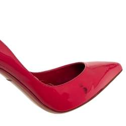 Pre Owned Dolce & Gabbana Red Patent Leather Pointed Toe Pumps Size 39