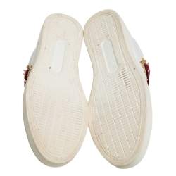 Pre Owned Dolce & Gabbana White Leather Heart Low Top Sneakers size 38