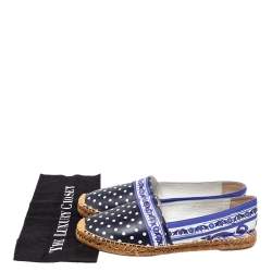 Pre Owned Dolce & Gabbana Multicolor Polka dot Print Leather Espadrille Flats Size 41