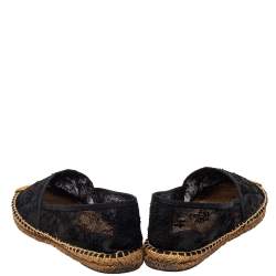 Pre Owned Dolce & Gabbana Black Lace Espadrille Flats Size 41