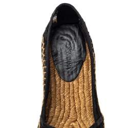 Pre Owned Dolce & Gabbana Black Lace Espadrille Flats Size 41