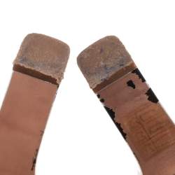 Pre Owned Dolce & Gabbana Beige/Pink Suede And Patent Leather Bow Pumps Size 39.5