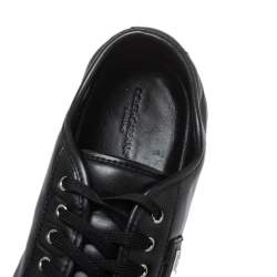 Pre Owned Dolce & Gabbana Black Leather Low Top Sneakers Size 39