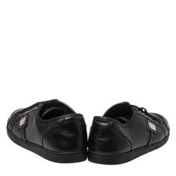Pre Owned Dolce & Gabbana Black Leather Low Top Sneakers Size 39