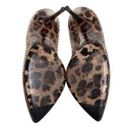 مملوكة مسبقًا Dolce & Gabbana Brown Python Leather Pumps Size 39