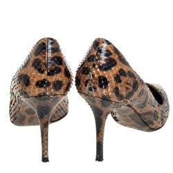 مملوكة مسبقًا Dolce & Gabbana Brown Python Leather Pumps Size 39