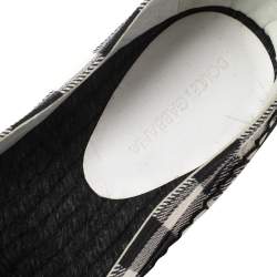 مملوكة مسبقًا Dolce & Gabbana Black/White Check Canvas Embellished Espadrille Flats Size 41