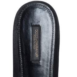 Pre Owned Dolce & Gabbana Black Lace Sofia Crystal Embellished Flats Size 41