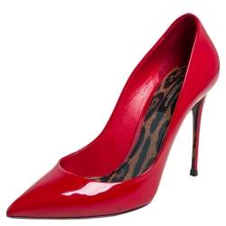 Dolce & Gabbana Red Patent Leather Pointed Toe Pumps Size 40 Dolce & Gabbana  | TLC