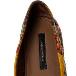 Pre Owned Dolce & Gabbana Multicolor Majolica Print Fabric Sip On Espadrilles Size 40