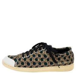 Dolce & Gabbana Multicolor Canvas And Leather Low Top Sneakers