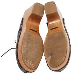 Dolce & Gabbana Dark Brown Leather Wooden Clog Sandals Size 39.5