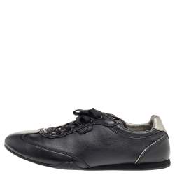 مملوكة مسبقًا Dolce & Gabbana Black Leather Low Top Sneakers Size 40