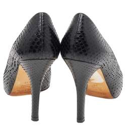 Pre Owned Dolce & Gabbana Black Python Leather Crystal Embellished  Pumps Size 38