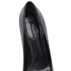 Pre Owned Dolce & Gabbana Black Python Leather Crystal Embellished  Pumps Size 38