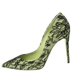 Dolce & Gabbana Green/Black Lace Pointed Toe Kate Pumps  Size 36