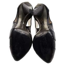 Dolce & Gabbana Black Patent And Embossed Python Leather Pumps Size 37
