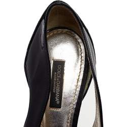 Dolce & Gabbana Black Patent And Embossed Python Leather Pumps Size 37
