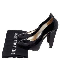 Dolce & Gabbana Black Patent And Embossed Python Leather Pumps Size 37