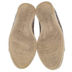 مملوكة مسبقًا حذاء رياضي دولتشي أند غابانا كانفاس مقوى طباعة فهد بني عنق منخفض مقاس 36.5 