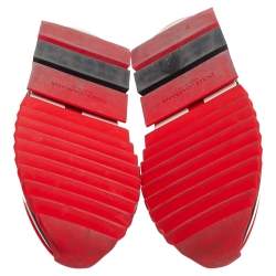 Pre Owned Dolce & Gabbana Red Knit Fabric Sorrento Sneakers Size 41