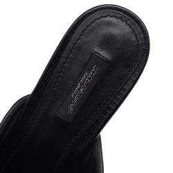 Pre Owned Dolce & Gabbana Black Lizard Embossed Leather Crystal Embellished Wedge Sandals Size 38